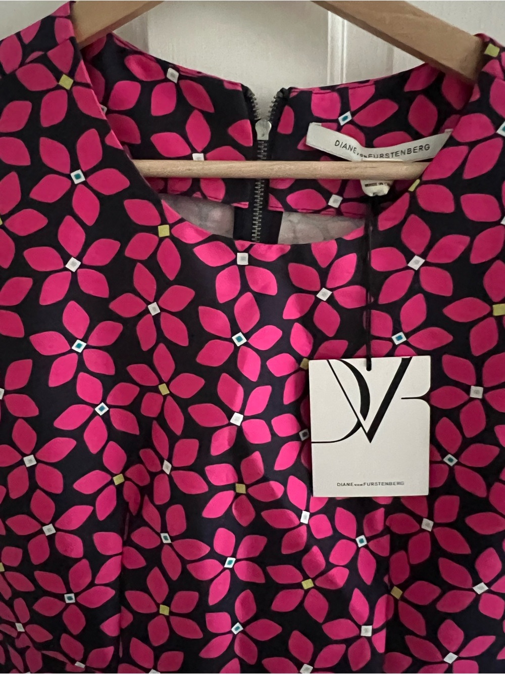 Diane von Furstenberg Hot Pink Floral Print Top